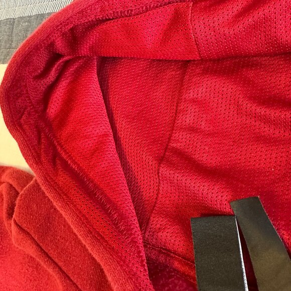 Adidas Hoodie Sweater Mens Small Red Two Tone Long Sleeve Cotton Sweatshirt - Picture 5 of 8